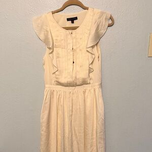 Banana Republic Cream Ruffle Midi Dress